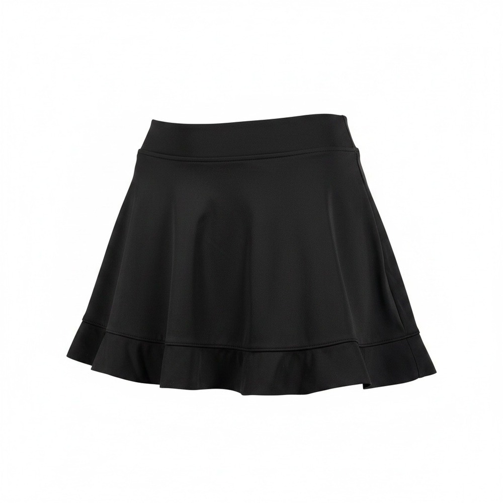 St. John's Bay Swim Skirt 10 Black Ruffle Skirtini Swim Bottom Modest Coverage